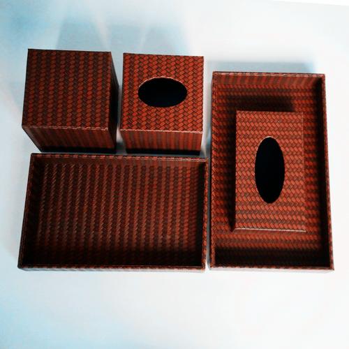 厂家生产精美pu皮创意纸巾盒木质酒店用品用具客房收纳木质